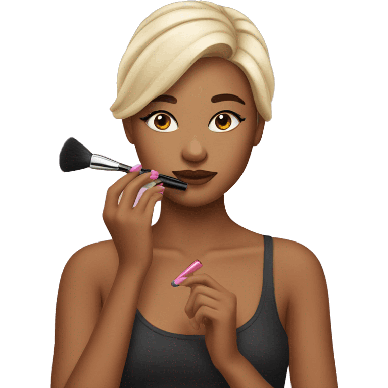 girl putting on makeup emoji