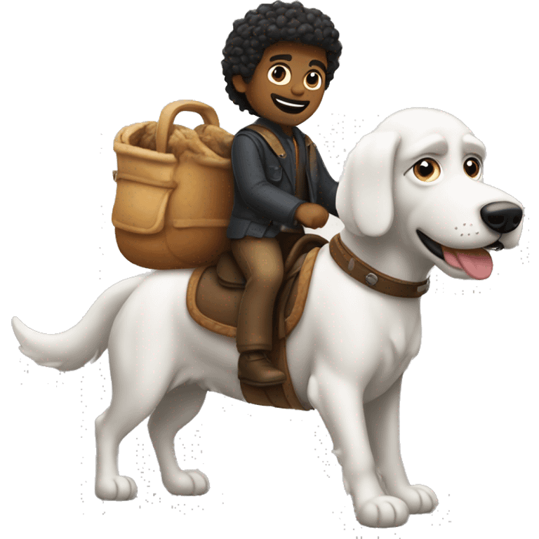 Nikolas riding a dog emoji