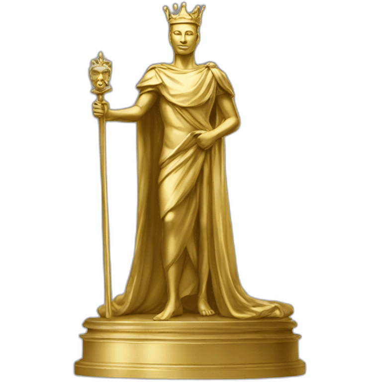 King standing statue elegant gold emoji