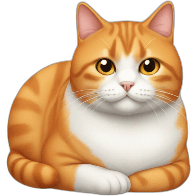 fat orange, white and black cat emoji