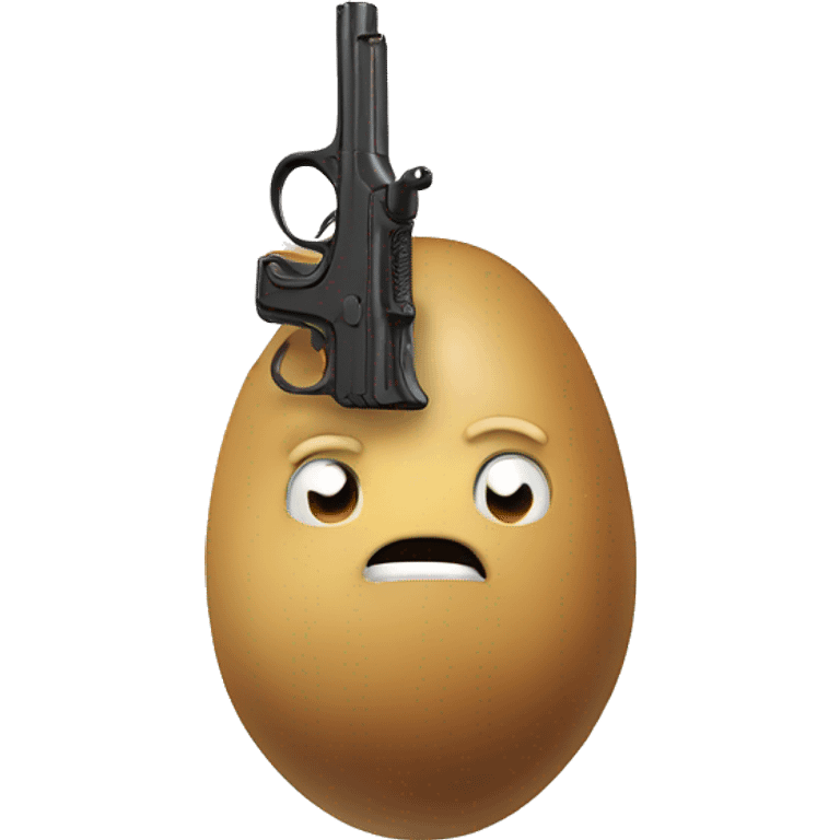 Potato with a gun emoji