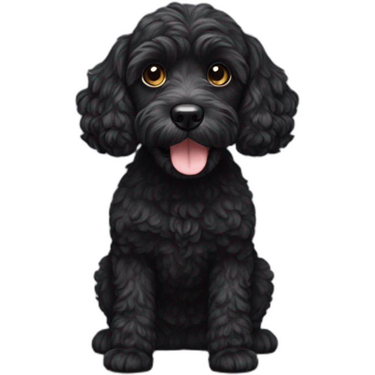 Black cockapoo dog emoji