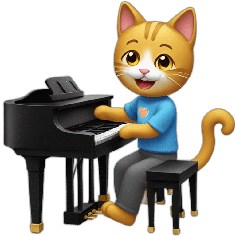 Un gato tocando el piano emoji