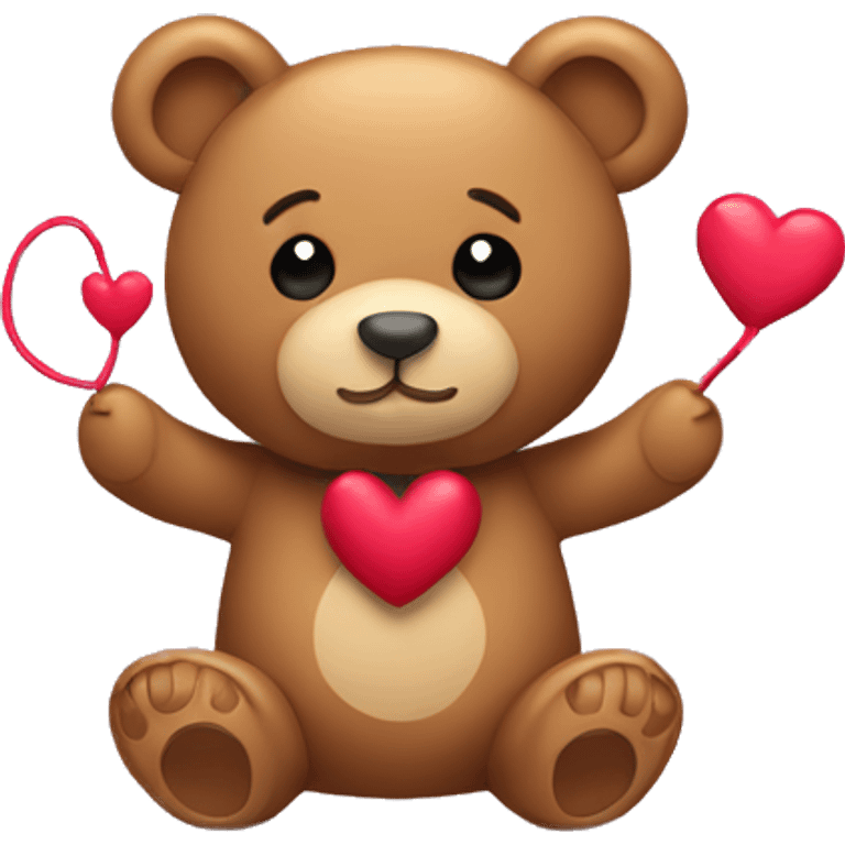 Teddy bear with a Loop and hearts emoji