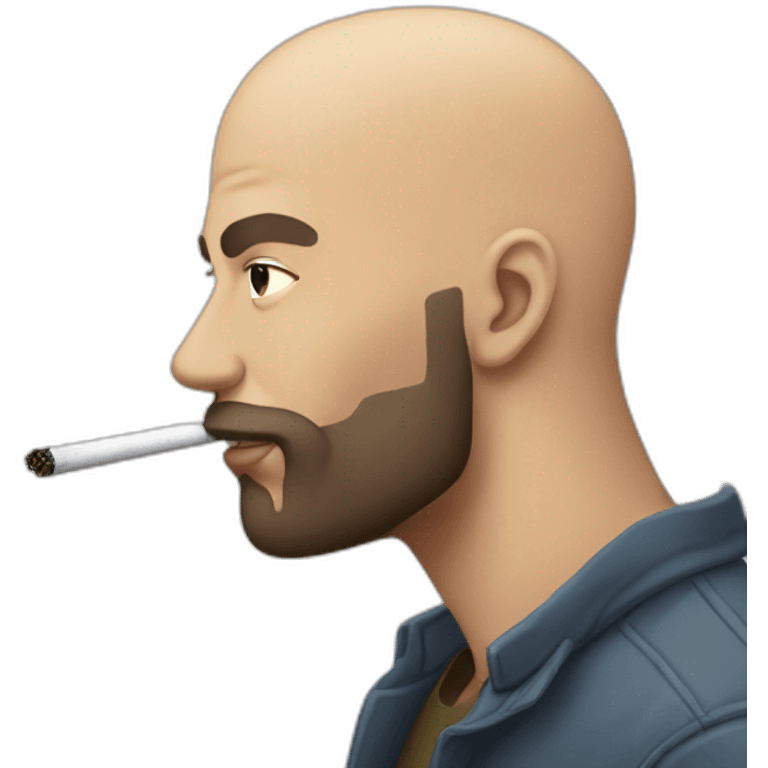 bald guy shaved beard smoking masculinity emoji