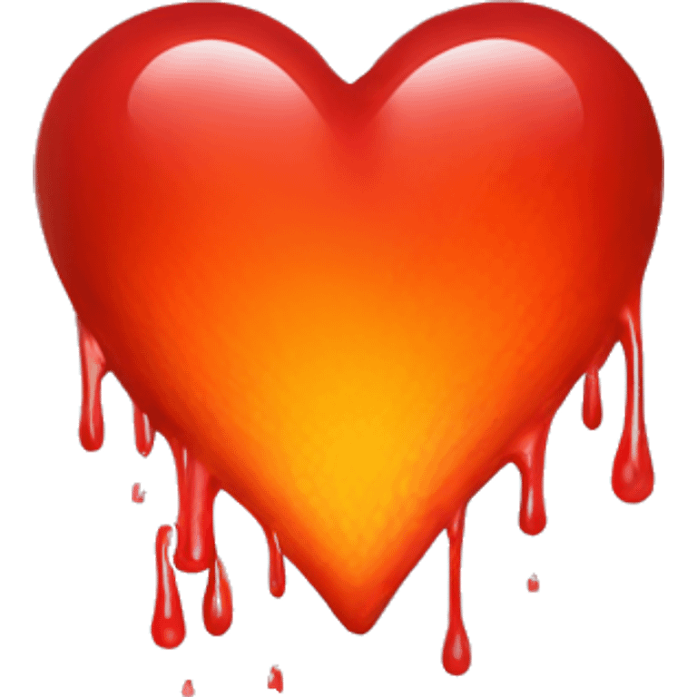 bleeding red heart glowing red-orange emoji