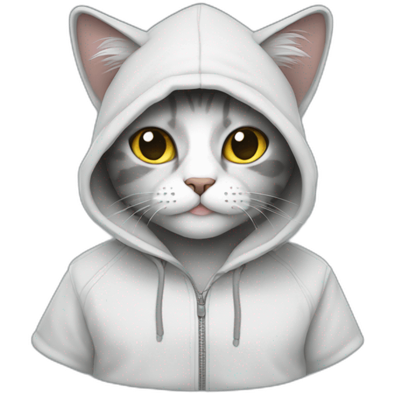 Cat wearing a hoodie  emoji