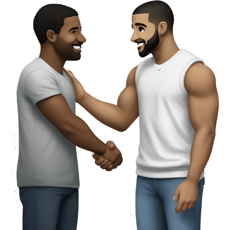 Drake shaking hands with kendrck lamar emoji