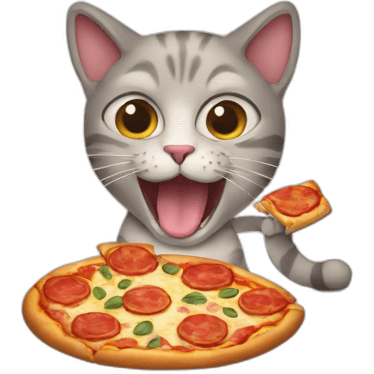 cat eating pizza emoji