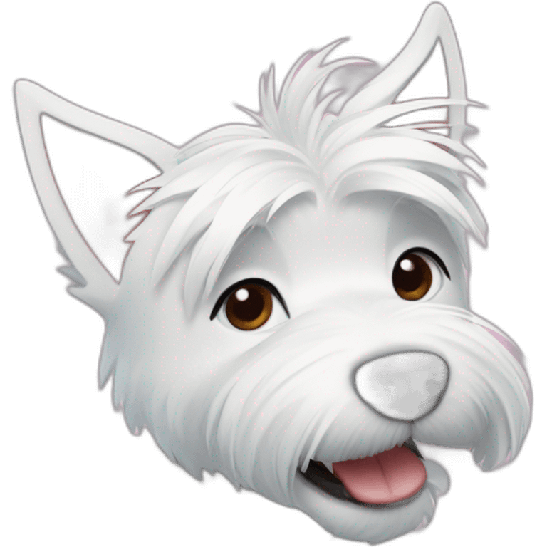 West Highland white terrier with Lilo & Stitch emoji