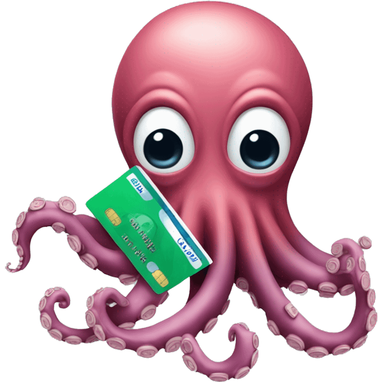 octopus with money and credit cards in its tentacles  emoji