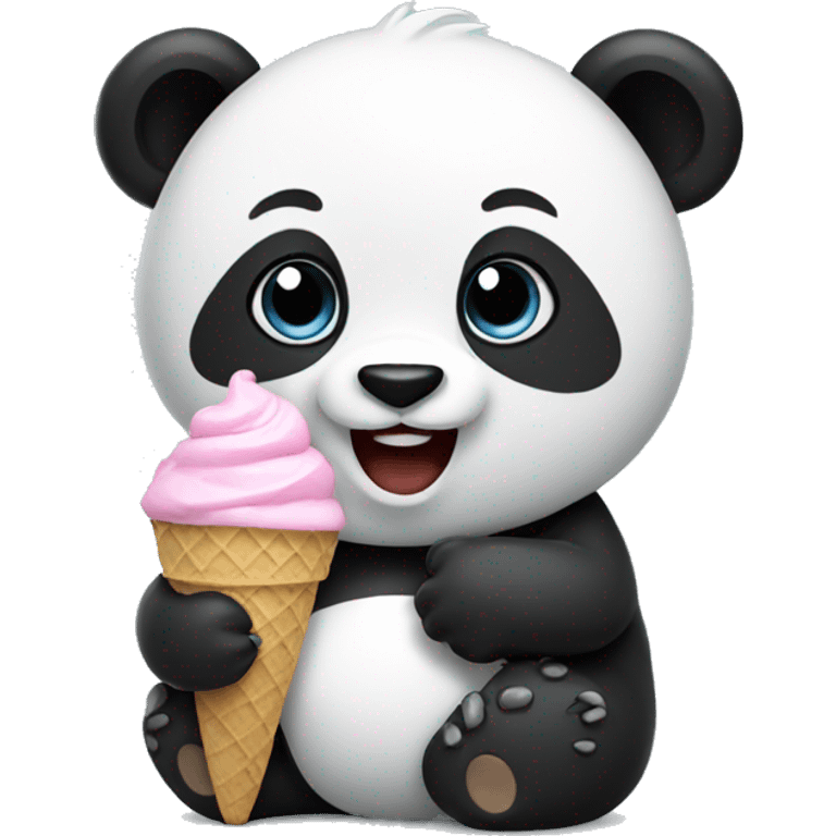 Panda eating ice cream emoji