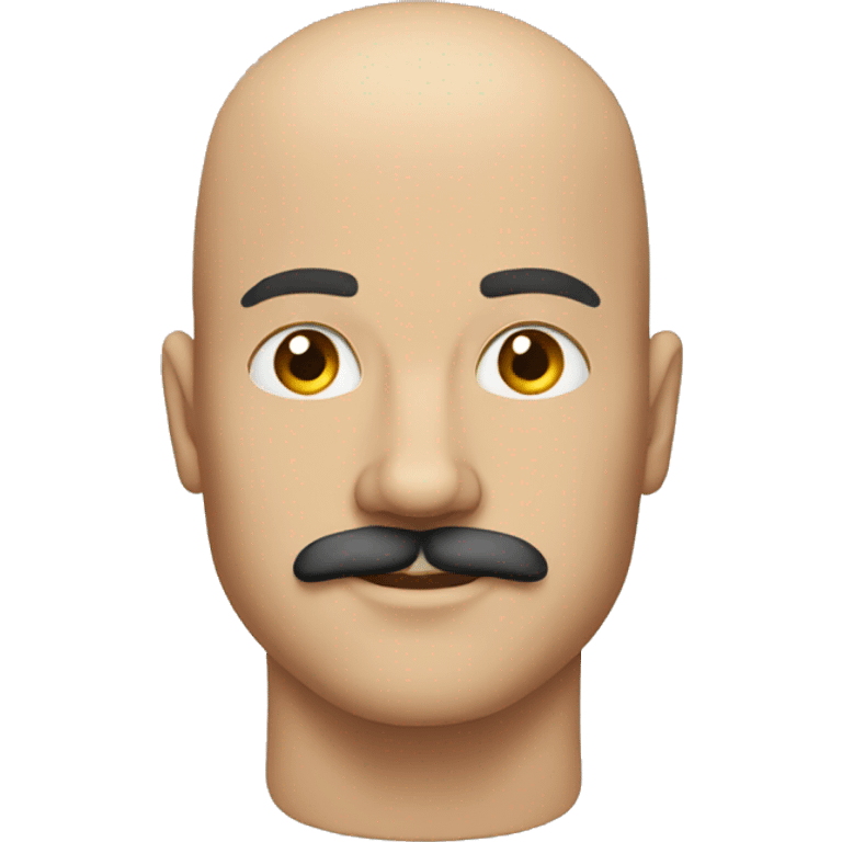 Bald fit man with speks and moustache emoji