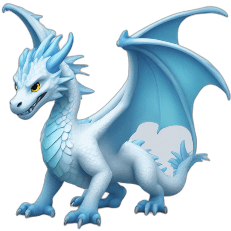 fairy White dragon with blue wings emoji