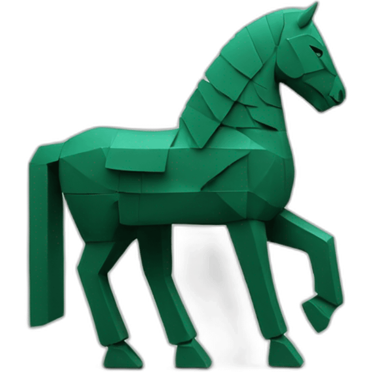 Dark Green geometric trojan horse emoji