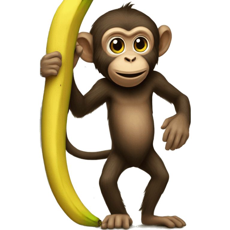 Monkey puts banana upstairs l emoji