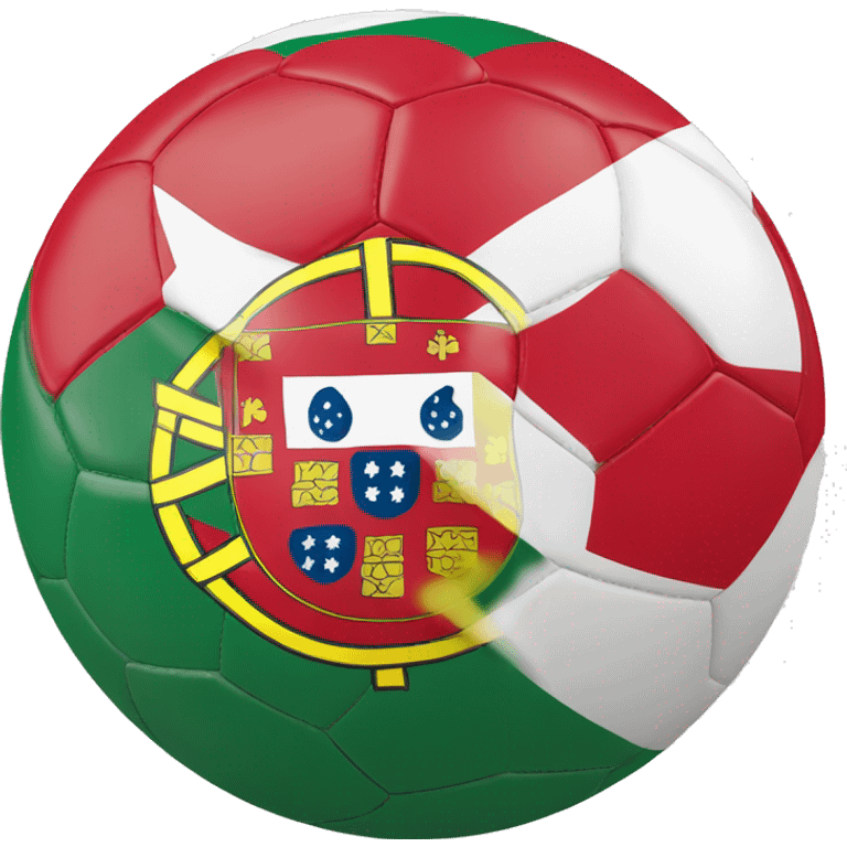 portugal flag with football ball in front of it emoji