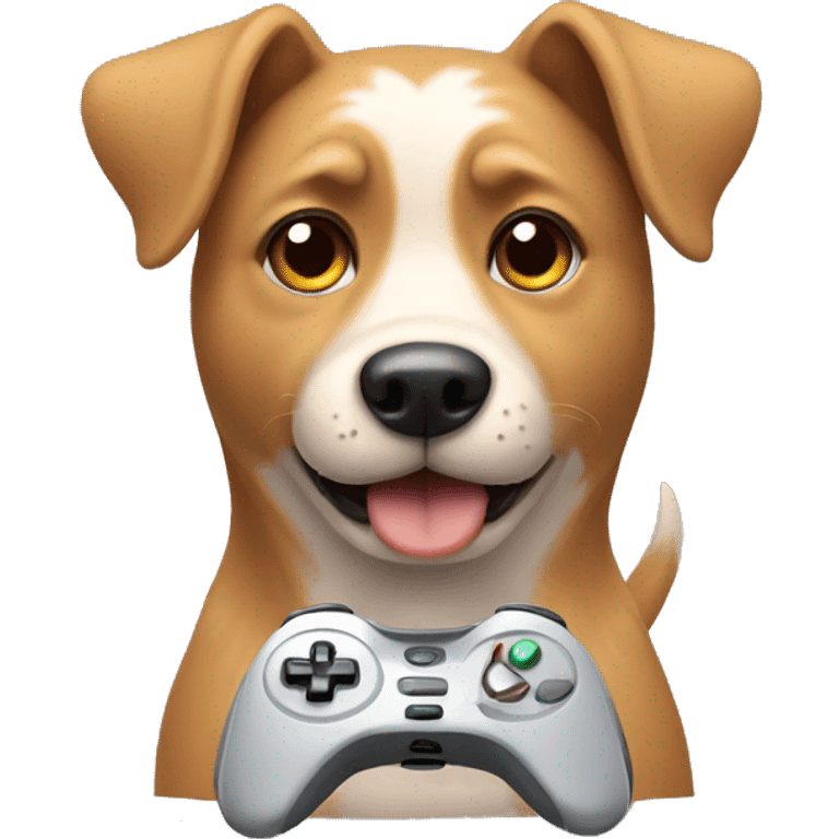 Dog playing video games emoji