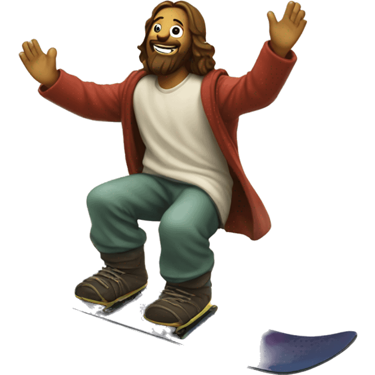 Snowboarding Jesus emoji