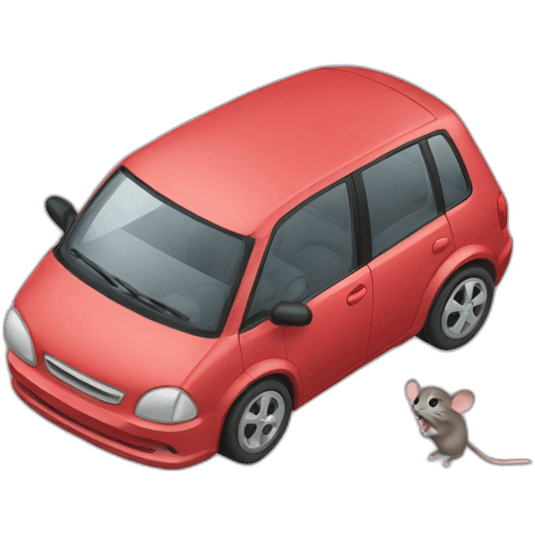 car catched mouse  emoji