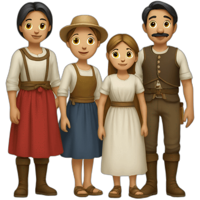 peasants family emoji