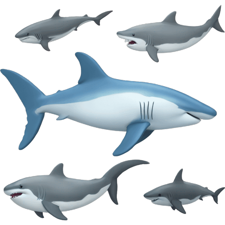 Beluga and shark  emoji