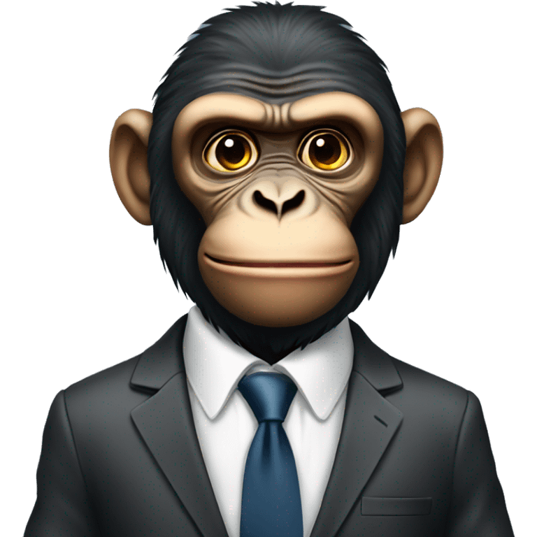 ape wearing suit emoji