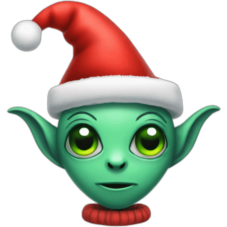 Alien with Christmas hat emoji