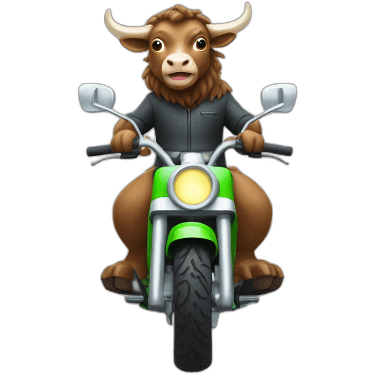 Taureau sur une moto électrique emoji