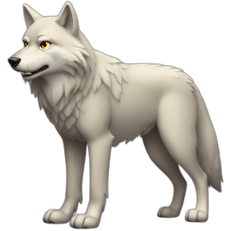 Cool wolf full body emoji