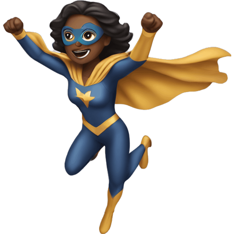 Female superhero flying emoji