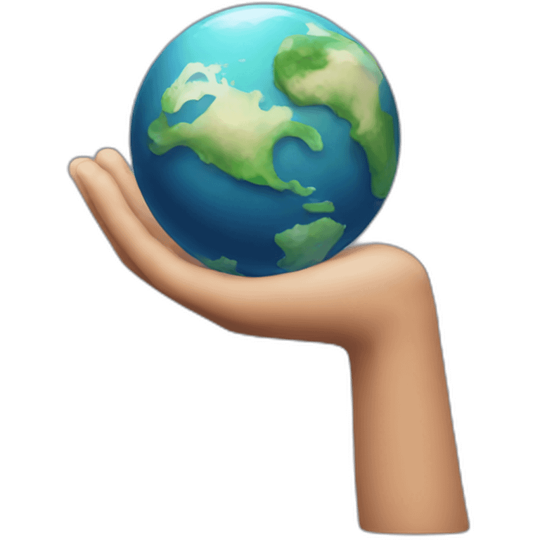 hand holding planet earth emoji