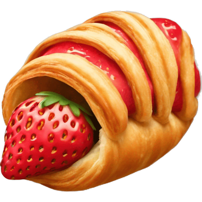 Strawberry croissant  emoji