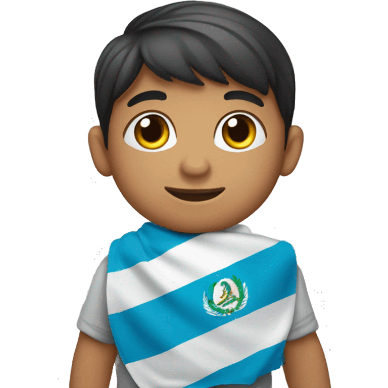 Niño con una bandera de guatemala en la mano emoji