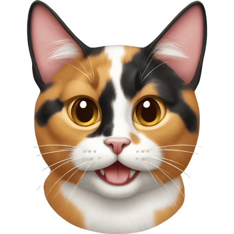 calico cat with his tongue out emoji