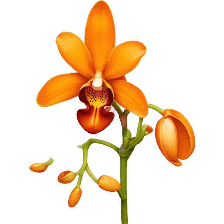 Orange orchid emoji