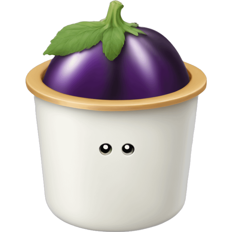 Eggplant yoghurt emoji