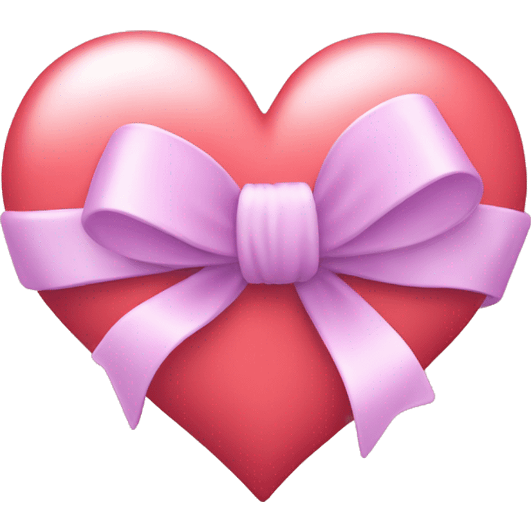 Pastel red heart with bow  emoji