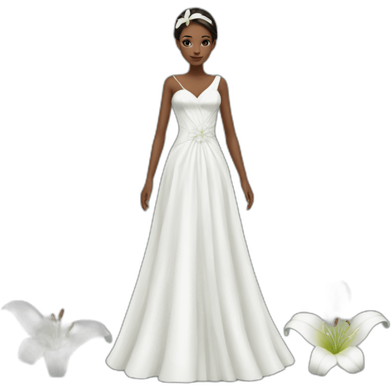 white lilly inspired dress emoji