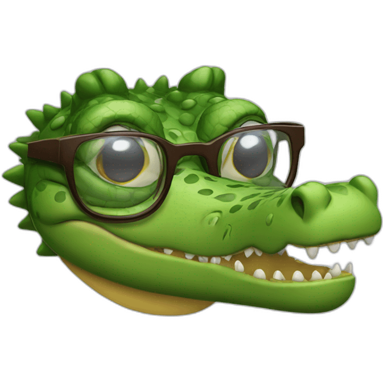 crocodile with glasses emoji