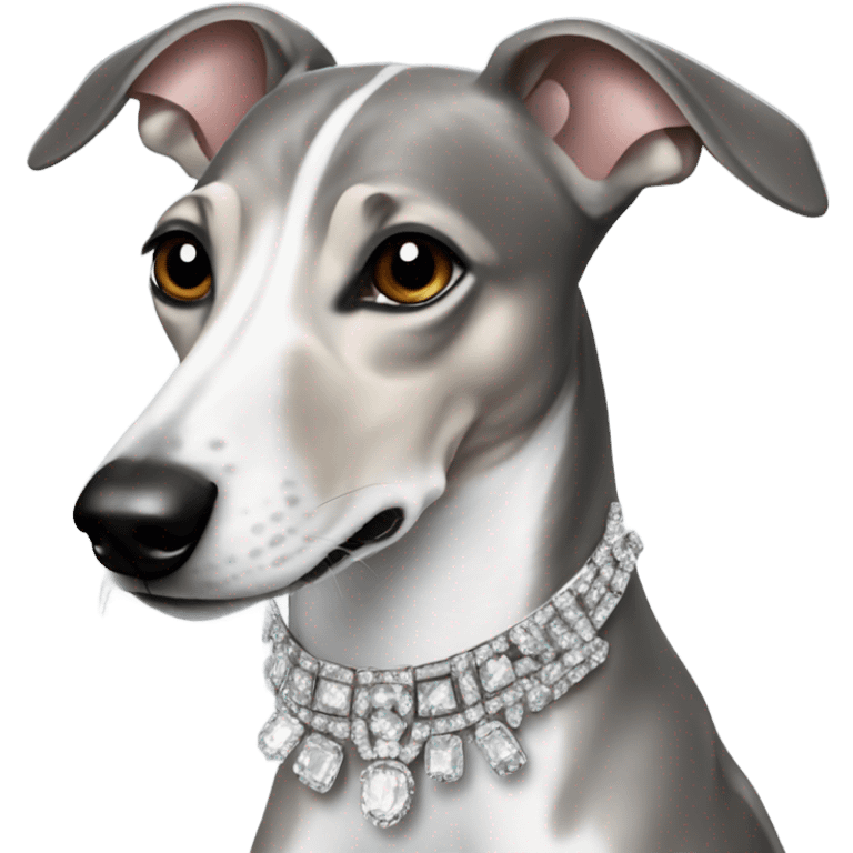 Whippet with bling emoji