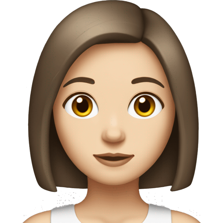 Brunette white girl with brown eyes and bob haircut emoji