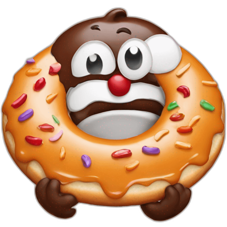 Mr.donut is ordering a pizza emoji