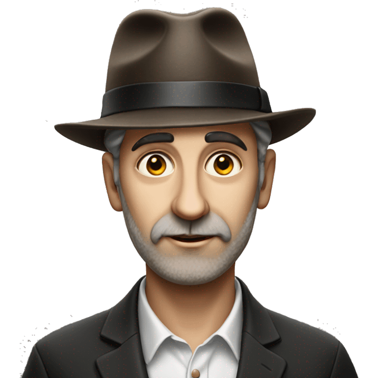 Jewish man in a Jewish hat photorealistic serious emoji