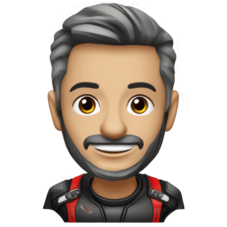 Caricatura Moto Ducati multistrada enduro off road roja y negra manchada de barro emoji