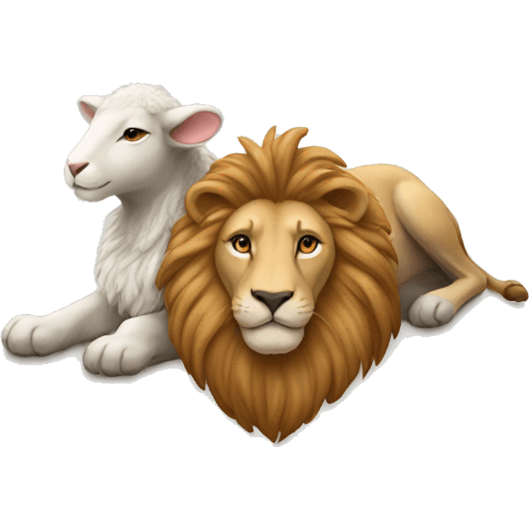 lion and lamb laying down emoji