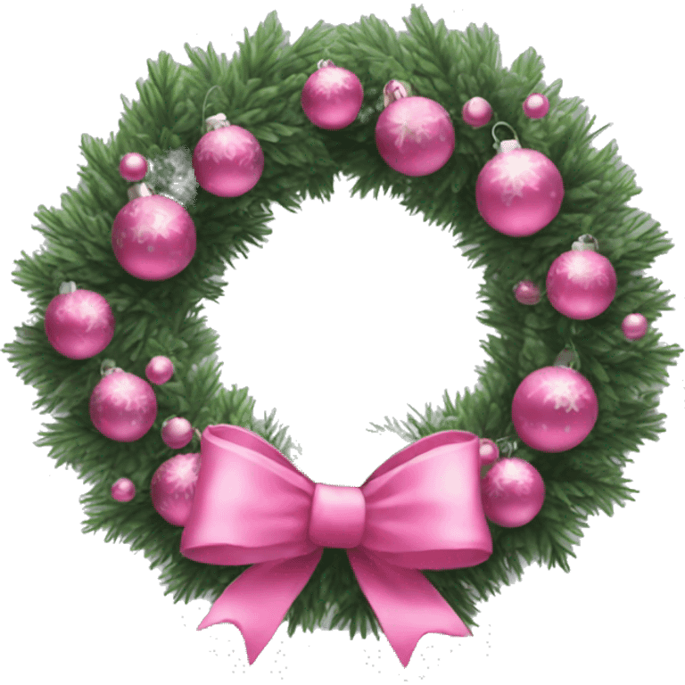 Pink Christmas wreath  emoji