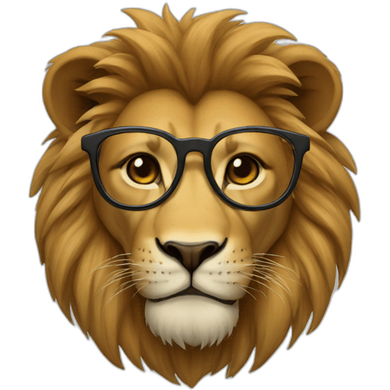 a lion with glasses emoji