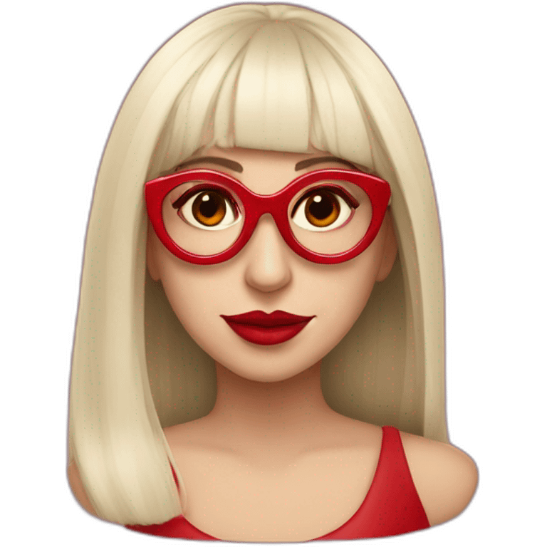 Lady Gaga with red glasses emoji