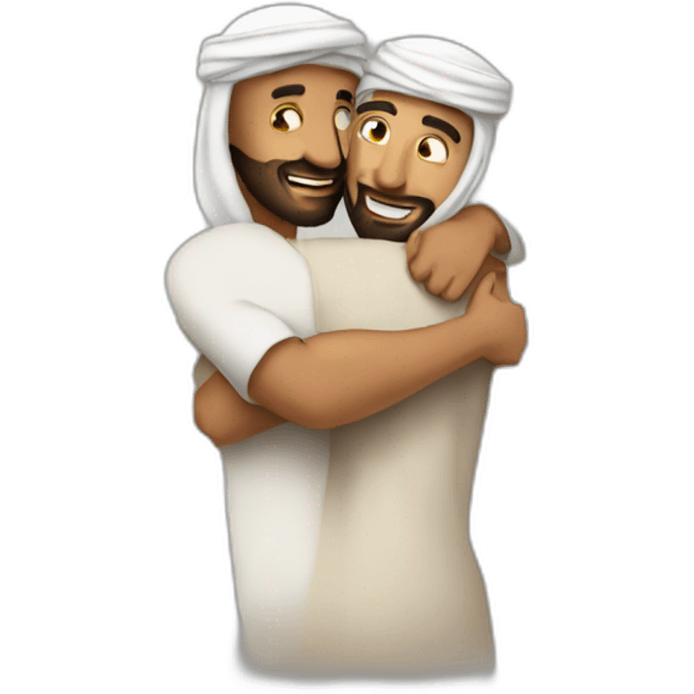 Pape et arab hug emoji